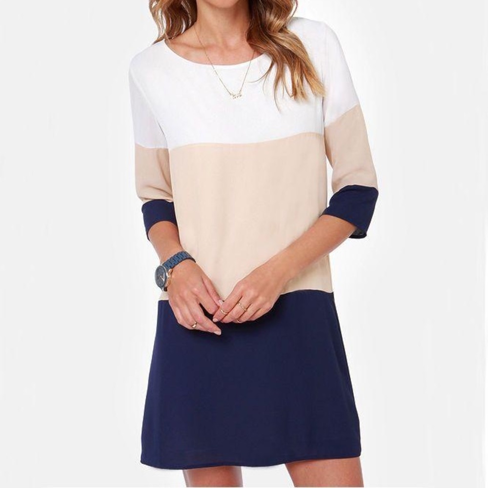 Sheinside Size L colorblock shift dress